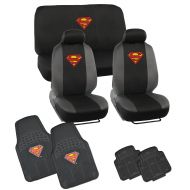 Plasticolor BDK Official DC Comics Licensed Superman Full Set Car Seat Cover w/Rubber Floor Mats