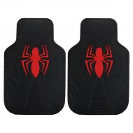 Plasticolor Officially Licensed Marvel Universal Fit Molded Front Rubber Floor Mats - Spiderman Red on Black