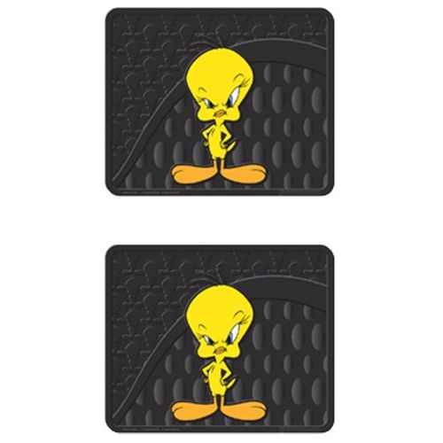  Plasticolor Tweety Bird w/ Attitude Car Truck SUV Front & Rear Seat Rubber Floor Mats - 4PC