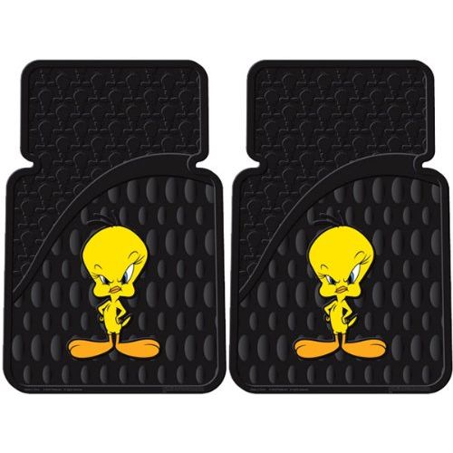  Plasticolor Tweety Bird w/ Attitude Car Truck SUV Front & Rear Seat Rubber Floor Mats - 4PC