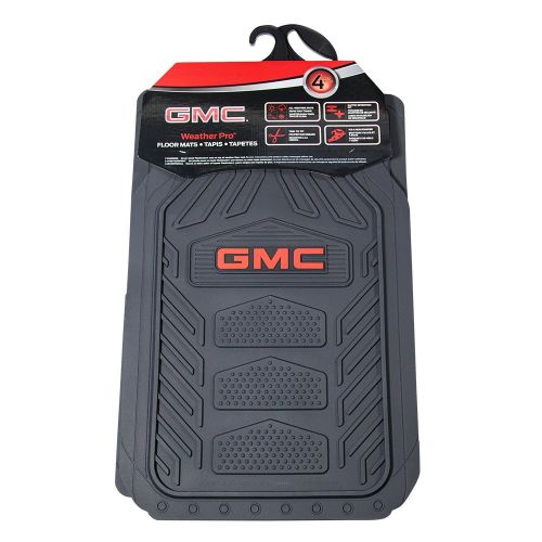  Plasticolor 001665R01 GMC Logo WeatherPro Heavy Duty Car Truck SUV Front and Rear 4 Piece Floor Mats