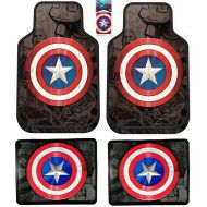 Plasticolor Captain America Marvel Comics Front and Rear Floor Mats with Bonus Air Freshener for your Car Truck or SUV