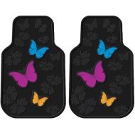 Plasticolor Front Seat Car Truck SUV Rubber Floor Mats - Charming Butterflies w/ Flowers