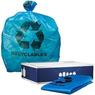 Plasticplace 12-16 Gallon Recycling Trash Bags, 24W x 31H, 1.2 Mil, Blue, 250/Case