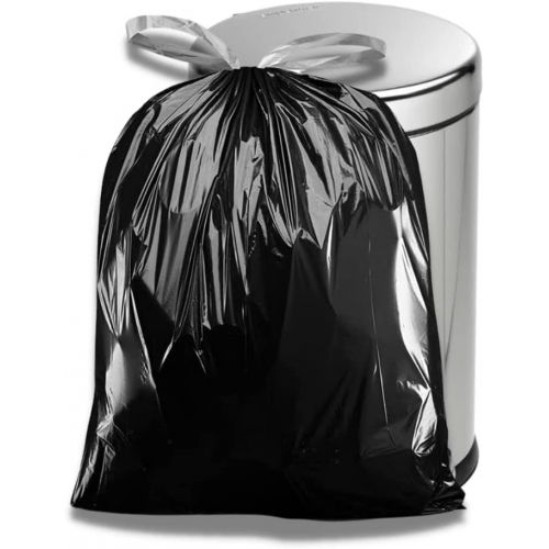  Plasticplace 32-33 Gallon Trash Bags │ 1.2 Mil │ Black Drawstring Garbage Can Liners │ 33” x 39” (100 Count)