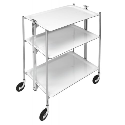  Platex Textable Trolley 3 Shelves Laminated White/Chrome