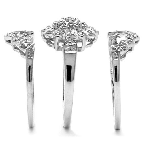  PlatinumSilver 17 TCW Round Diamond 3-Piece Bridal Wedding Ring Set by Palm Beach Jewelry