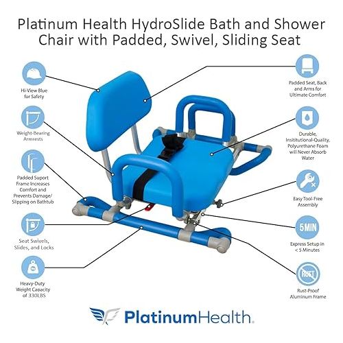  Platinum Health Bath and Shower Chair with Padded Swivel Seat