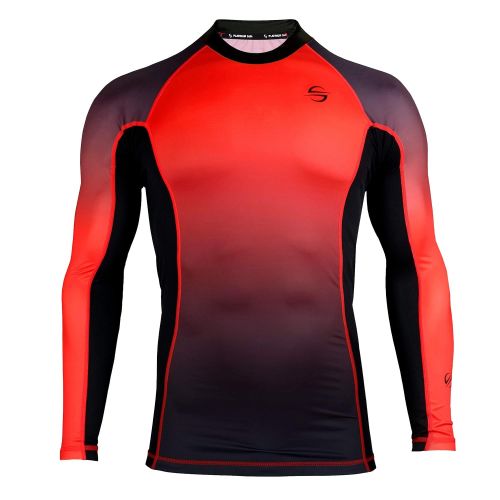  Platinum Sun Mens Rash Guard Long Sleeve Surf Shirt Swimsuit - Quick Dry Sun Protection Clothing UPF 30+