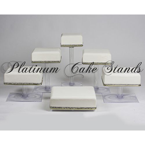  Platinumcakeware 6 TIER SQUARE CASCADE WEDDING CAKE STAND (STYLE SQ630)
