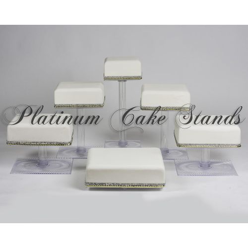  Platinumcakeware 6 TIER SQUARE CASCADE WEDDING CAKE STAND (STYLE SQ630)