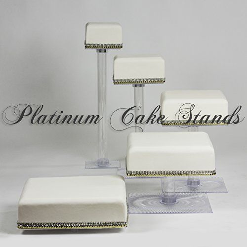  Platinumcakeware 5 TIER CASCADE WEDDING CAKE AND CUPCAKE STAND SQUARE (SQ525)