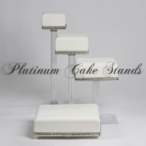  Platinumcakeware 4 TIER CASCADE WEDDING CAKE AND CUPCAKE STAND SQUARE (SQ415)