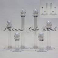 Platinumcakeware Cake Stand Glass Candle Votive Set 6 Tier (STYLE V134)