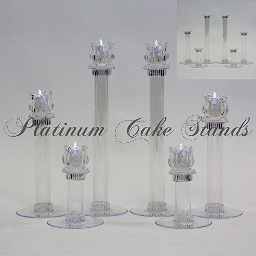  Platinumcakeware Cake Stand Glass Candle Votive Set 6 Tier (STYLE V134)