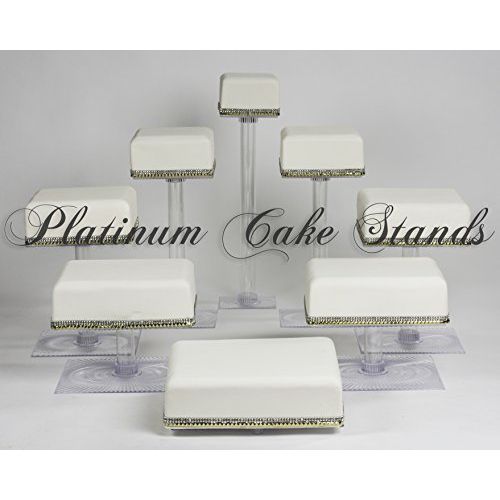  Platinumcakeware 8 TIER CASCADE WEDDING CAKE CUPCAKE STAND SQUARE (STYLE SQ845)