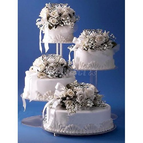  Platinumcakeware PLATINUM CAKEWARE 4 Tier Clear Spiral Cascade Wedding Cake Stand (R400-A)