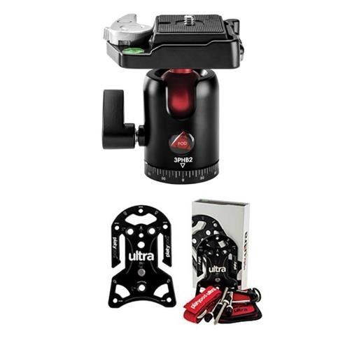  Platypod Ultra Plate Camera Support - with 3Pod B3 B Series Single Lever Travel Ball Head