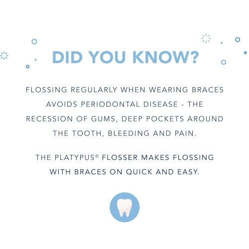  Platypus Orthodontic Flossers for Braces  Structure Fits Under Arch Wire, Floss Entire Mouth in Less Than 2 Minutes, Increases Flossing Compliance Over 84%- 75 Individually Wrappe
