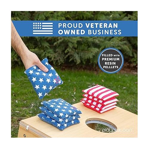  Professional Cornhole Bags - Set of 8 Regulation All Weather Double Sided - Sticky Side/Slick Side Bean Bags for Pro Corn Hole Game