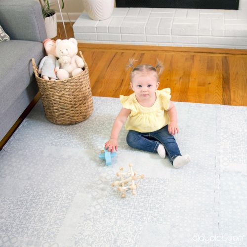  Play Platoon Non-Toxic Extra-Thick 9 Piece Childrens Play Mat - 72 x 72 inch Comfortable Cushiony Foam Floor Puzzle Mat for Kids & Toddlers with 24 x 24 inch Tiles