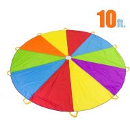 [아마존베스트]10 Foot Play Parachute with 10 Handles - Multicolored Parachute for Kids