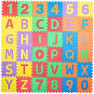 [아마존베스트]Non-Toxic 36 Piece ABC Foam Mat - Alphabet & Number Puzzle Play & Exercise Flooring Mat for Children & Toddlers