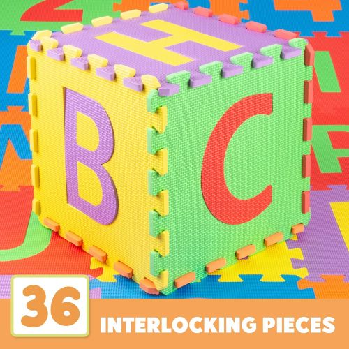  [아마존베스트]Non-Toxic 36 Piece ABC Foam Mat - Alphabet & Number Puzzle Play & Exercise Flooring Mat for Children & Toddlers