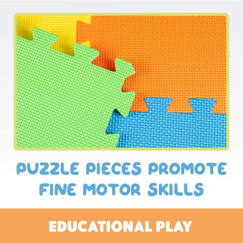  [아마존베스트]Non-Toxic 36 Piece, 3/8 inch Children Play & Exercise Mat - Puzzle Play Mat for Kids & Toddlers, 6 Vibrant Colors