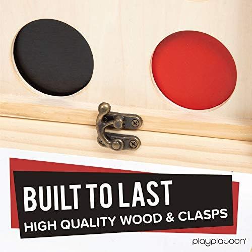  Play Platoon Giant Wooden Drop 4 Outdoor Game - Four in a Row Wins