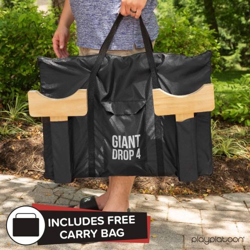  Play Platoon Giant Wooden Drop 4 Outdoor Game - Four in a Row Wins