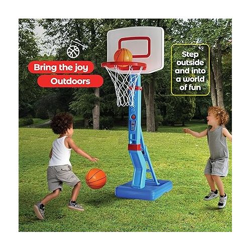  Play22 Toddler Basketball Hoop Indoor for Kids 1-3 - Height Adjustable Baby Basketball Hoop Set, 4 Balls & Pump, Boys & Girls Toddler Outdoor Toys for Ages 2-4 3-5, Outside Toys for Toddlers