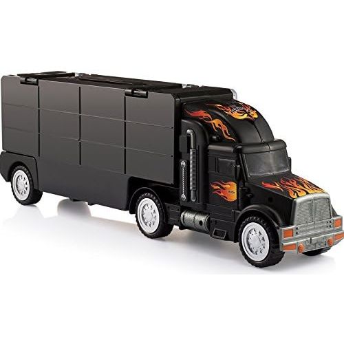  [아마존 핫딜] [아마존핫딜]Play22 Toy Truck Transport Car Carrier - Toy Truck Includes 6 Toy Cars & Accessories - Toy Trucks Fits 28 Toy Car Slots - Great Car Toys Gift for Boys & Girls - Original