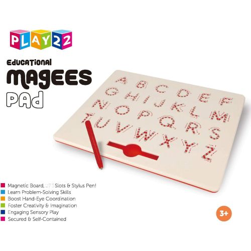  [아마존 핫딜] [아마존핫딜]Play22 Magnetic Drawing Board - STEM Educational Learning ABC Letters Kids Drawing Board - Writing Board for Kids Erasable - Magnetic Doodle Board - Includes A Pen - Best Gift For