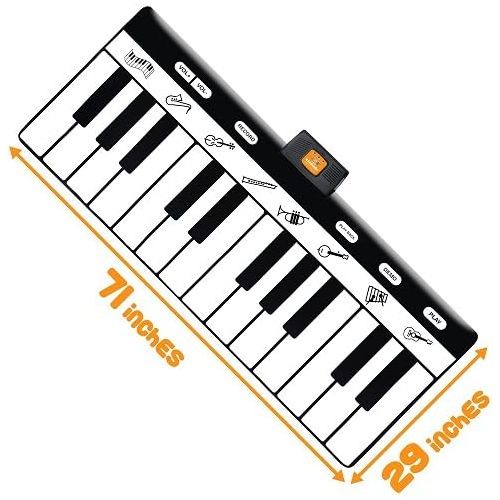  [아마존 핫딜] [아마존핫딜]Play22 Keyboard Playmat 71 - 24 Keys Piano Play Mat - Piano Mat has Record, Playback, Demo, Play, Adjustable Vol. - Best Keyboard Piano Gift for Boys & Girls - Original