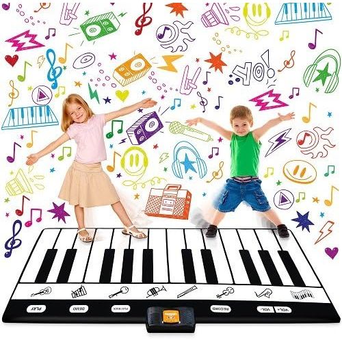  [아마존베스트]Play22 Keyboard Playmat 71 - 24 Keys Piano Play Mat - Piano Mat has Record, Playback, Demo, Play, Adjustable Vol. - Best Keyboard Piano Gift for Boys & Girls - Original