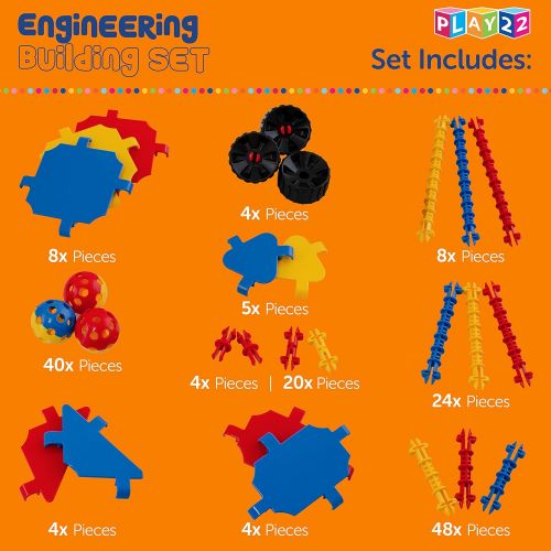  [아마존베스트]Play22 Building Toys For Kids 165 Set - STEM Educational Construction Toys - Building Blocks For Kids 3+ Best Toy Blocks Gift For Boys and Girls - Great Educational Toys Building S