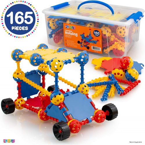  [아마존베스트]Play22 Building Toys For Kids 165 Set - STEM Educational Construction Toys - Building Blocks For Kids 3+ Best Toy Blocks Gift For Boys and Girls - Great Educational Toys Building S