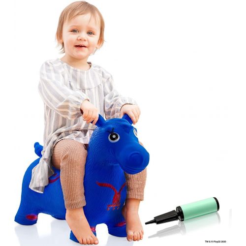  Play22 Horse Hopper Blue - Inflatable Horse Bouncer Free Pump Included - Bouncy Horse Toys for Kids & Toddler Riding Horse Toy Great for Indoor and Outdoor Toys Play - Best Gift fo