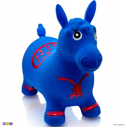  Play22 Horse Hopper Blue - Inflatable Horse Bouncer Free Pump Included - Bouncy Horse Toys for Kids & Toddler Riding Horse Toy Great for Indoor and Outdoor Toys Play - Best Gift fo