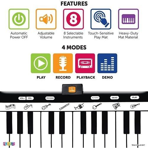 Play22 Keyboard Playmat 71 - 24 Keys Piano Play Mat - Piano Mat has Record, Playback, Demo, Play, Adjustable Vol. - Best Keyboard Piano Gift for Boys & Girls - Original