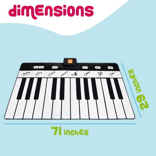  [아마존베스트]Play22 Keyboard Playmat 71 - 24 Keys Piano Play Mat - Piano Mat has Record, Playback, Demo, Play, Adjustable Vol. - Best Keyboard Piano Gift for Boys & Girls - Original