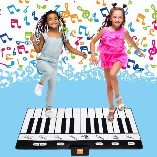  [아마존베스트]Play22 Keyboard Playmat 71 - 24 Keys Piano Play Mat - Piano Mat has Record, Playback, Demo, Play, Adjustable Vol. - Best Keyboard Piano Gift for Boys & Girls - Original