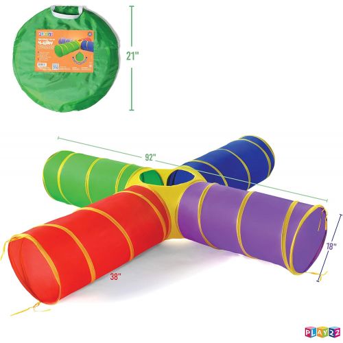  [아마존베스트]Play22 4-Way Play Tunnel For Kids To Crawl Through 8 Feet - Kids Play Tunnels For Toddlers Indoor/Outdoor Fun For Kids, Dogs Tunnel Ball Pit - Kids Pop Up Play Tent Tunnel Foldable