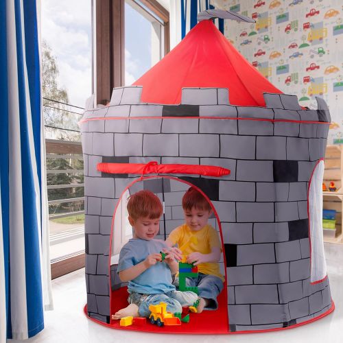  [아마존베스트]Play22 Kids Play Tent Knight Castle - Portable Kids Tent - Kids Pop Up Tent Foldable Into Carrying Bag - Childrens Play Tent For Indoor And Outdoor Use - Kids Playhouse Best Gift For Boys