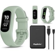 Garmin vivosmart 5 (Mint, S/M) Fitness Tracker Bundle - Easy to Use Wrist Watch with Heart Rate Monitor, Sleep Tracker, & Phone GPS - Includes PlayBetter 5000mAh Portable Charger