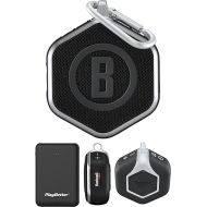 PlayBetter Bushnell Wingman Mini (Silver/Black) Magnetic GPS Golf Speaker Bundle Portable Charger - Music & Audible Distances Bluetooth Speaker for Golf Cart - 36,000+ Courses