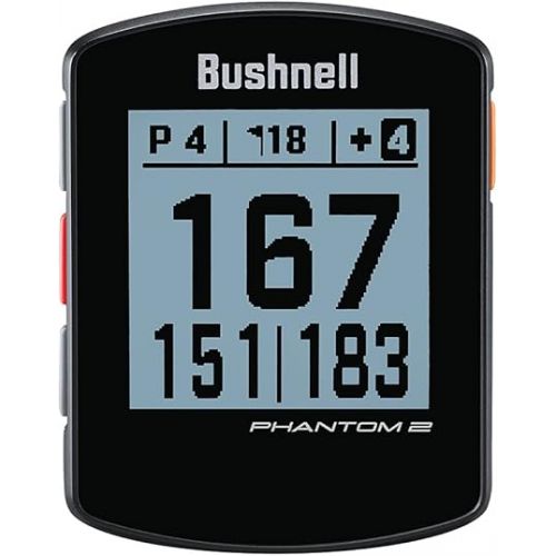  Bushnell Phantom 2 (Black) GPS Golf Handheld Power Bundle | with PlayBetter Portable Charger | Distance Rangefinder Device | Built-in Magnetic Mount, 38,000+ Courses, Accurate Distances