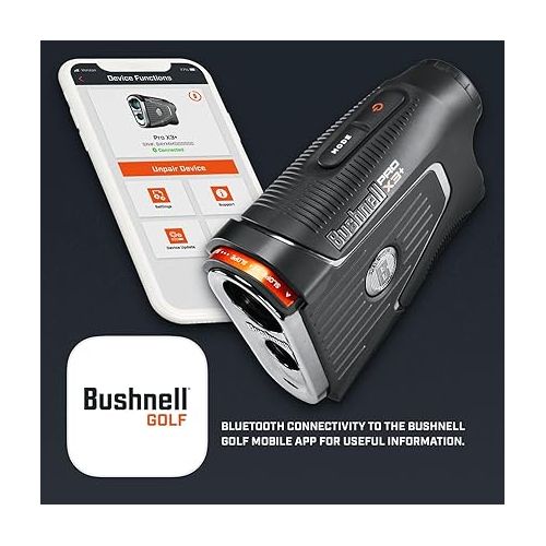  Bushnell Golf Pro X3+ Plus Golf Laser Rangefinder Gift Box Bundle - Slope-Switch, Dual Display, PinSeeker with Visual JOLT, Accurate Readings - Includes PlayBetter Microfiber Towel & Extra Battery