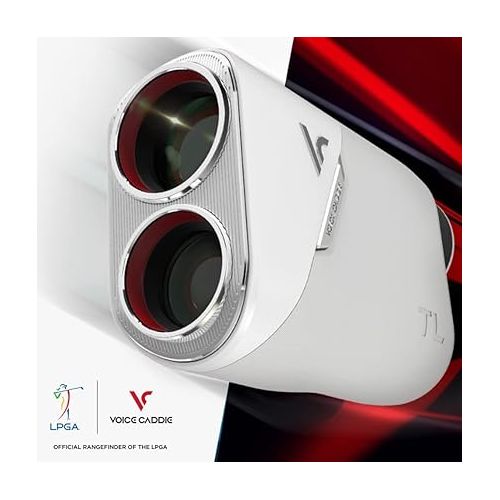  Voice Caddie TL1 Golf Rangefinder with Slope - Laser Distance Measure Device with Pin Tracer, V-Algorithm, 6X Mag & 2-Color OLED